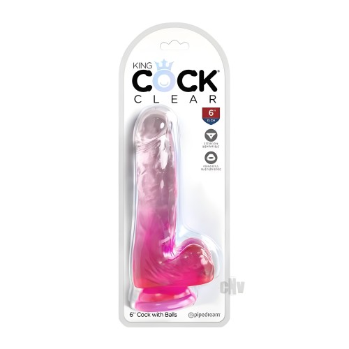 Kc 6 Cock Clear With Balls Pink