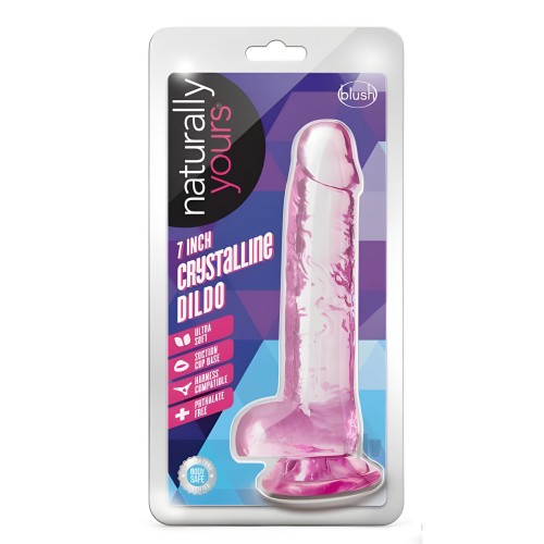 Naturally Yours Crystalline Dildo - 7 In. Rose
