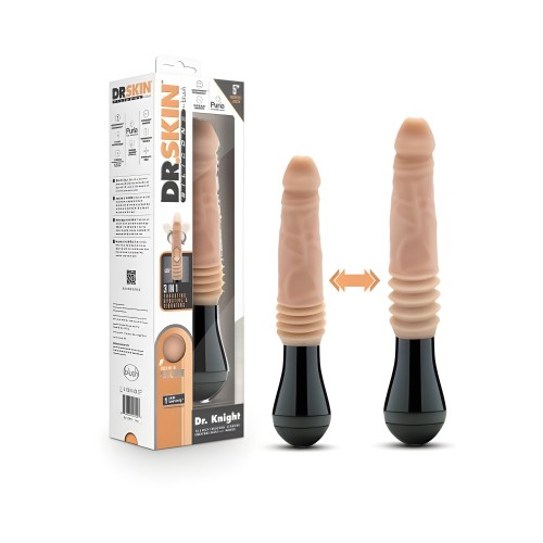 Dildo Vibrante Gyrador y de Impulsión Dr. Knight Silicone Beige