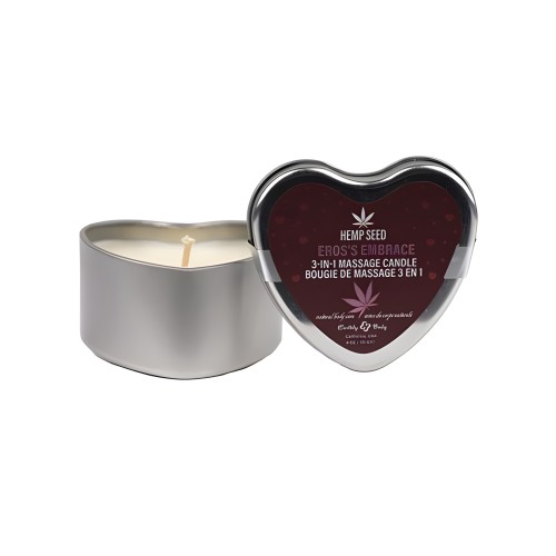 Earthly Body 2024 Valentine's 3 In 1 Massage Heart Candle - 4 Oz Eros Embrace