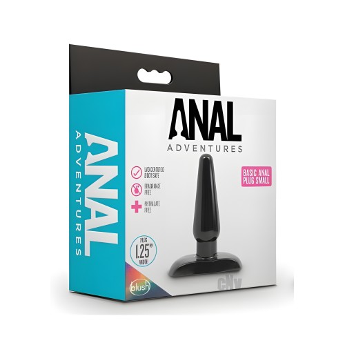 Anal Adventures Basic Anal Plug - Small - Black