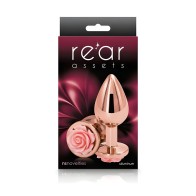 Rear Assets Rose Anal Plug - Medium - Pink