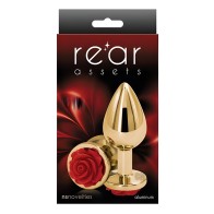 Rear Assets Rose Anal Plug - Medium Red
