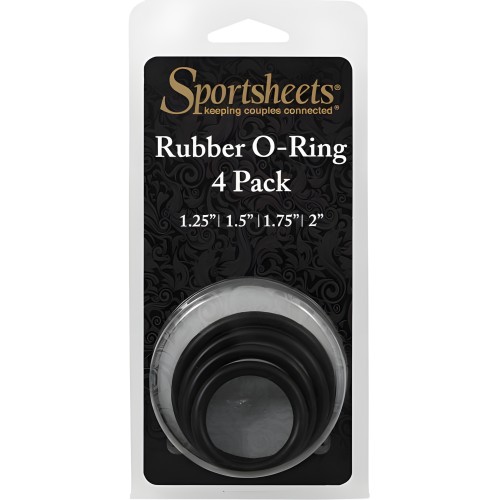 Sportsheets Rubber Rings 4 Pack - Black