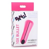 10x Rechargeable Vibrating Bullet - Pink