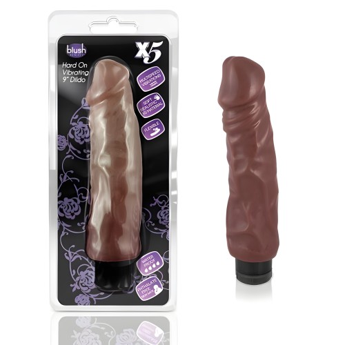 X5 Hard On Vibe - 9" Dildo - Brown