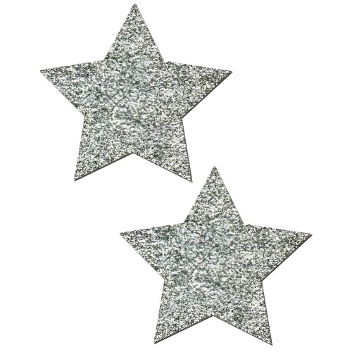 Rockstar Silver Glitter Star Pasties O/s