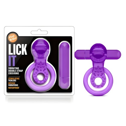 Play With Me Vibrating Double Strap Cockring - Purple