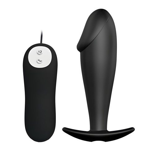 Pretty Love Vibrating Penis Shaped Butt Plug Black