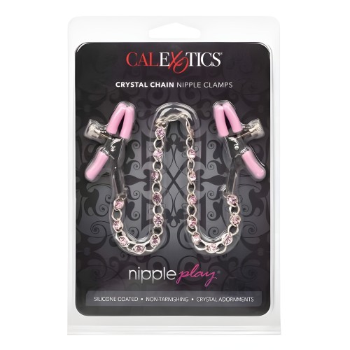 Nipple Play Crystal Chain Clamps Pink