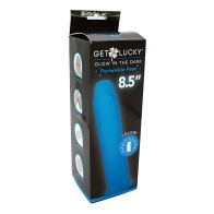 Get Lucky 8.5" Glow In The Dark Periwinkle Peen Dildo