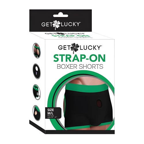 Boxers Strap On Get Lucky - M/L Negro/Verde