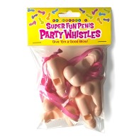Super Fun Penis Party Whistles - 6-Pack