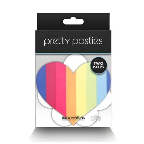 Pretty Pasties Pride Heart & Flower Rainbow 2 Pair