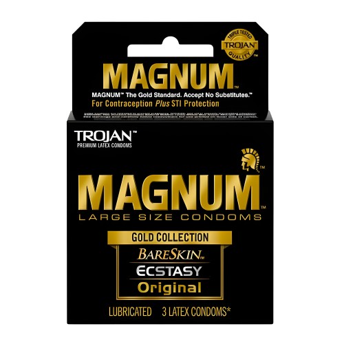 Trojan Magnum Condones Talla Grande Colección Oro 3 Paquete