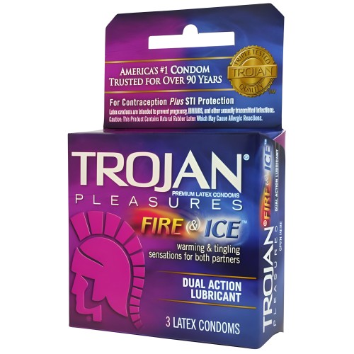 Trojan Fire & Ice Lubricated Latex Condoms - Thrilling Pleasure