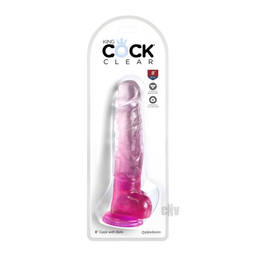 Kc 8 Cock Clear W/balls Pink