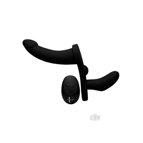 Double Take 10X Vibrating Strap-On - Black