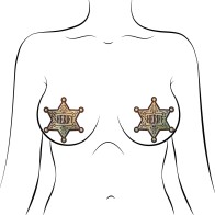 Pastease Insignia de Sheriff Brillo Dorado