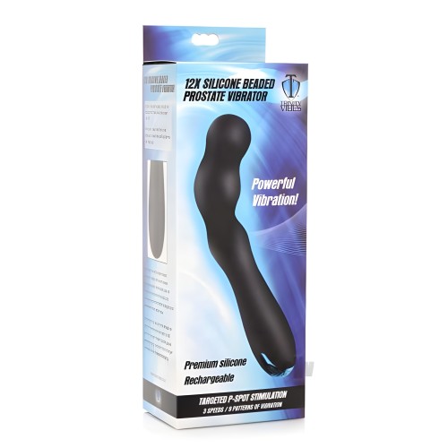 Vibrador de Prostata de Silicona con Perlas T4m Negro