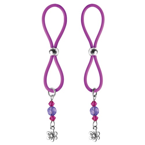 Bijoux de Nip Halos para Pezones con Encanto Floral - Púrpura