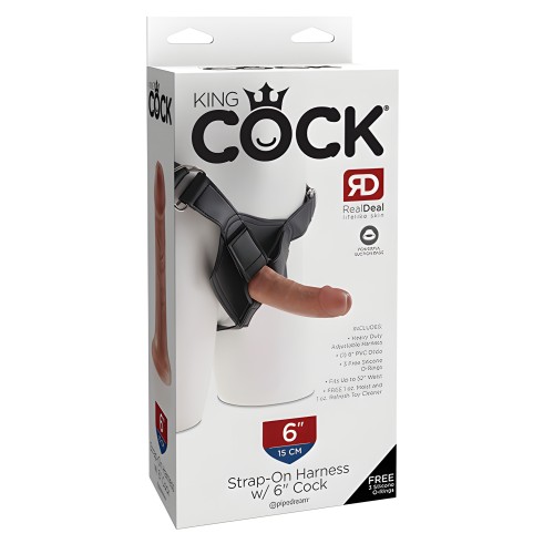Arnés Strap-On King Cock Pene de 6" - Tan