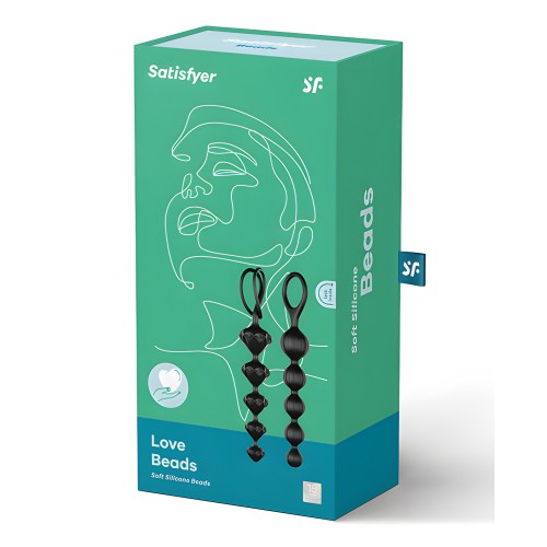 Satisfyer Love Beads Soft Silicone Beads - Set of 2 Black