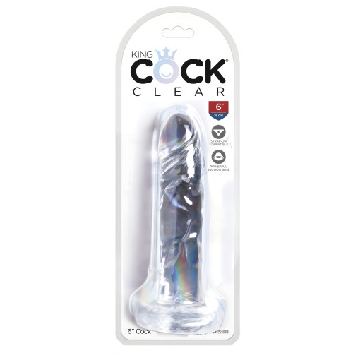 King Cock 6" Dildo Claro - Placer Realista