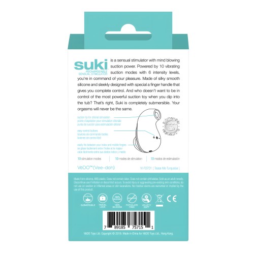 VeDO Suki Rechargeable Vibrating Sucker - Tease Me Turquoise