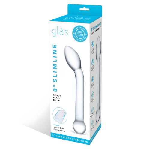 Glas Dildo de Vidrio Slimline G-Spot de 8"