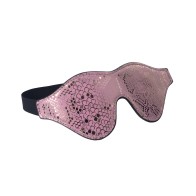 Spartacus Blindfold w/Leather - Pink Snakeskin Micro Fiber