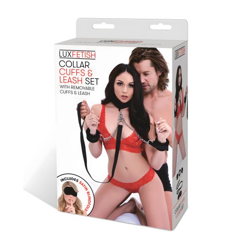 Lux Fetish Collar Cuffs & Leash Set