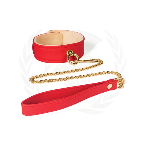 Spartacus Plush Lined PU Collar - Red