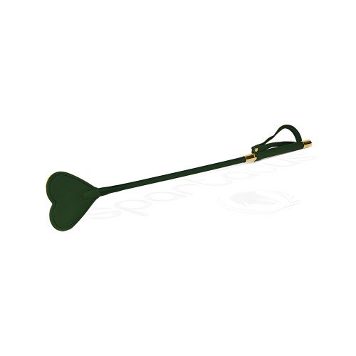 Spartacus PU Riding Crop w/Plush Heart Shape Tip - Green