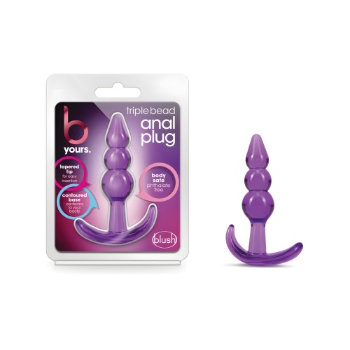 B Yours Triple Bead Anal Plug - Purple