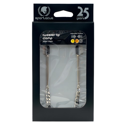 Spartacus Adjustable Tweezer Nipple Clamps w/Jewel Chain
