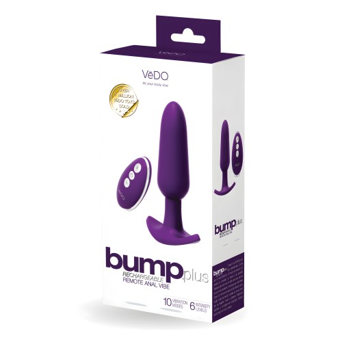 VeDO Bump Plus Vibrador Anal Recargable Control Remoto - Púrpura Profundo