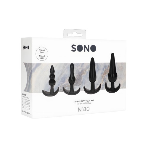 Shots Sono No. 8 Plug Anal - Negro Set de 4