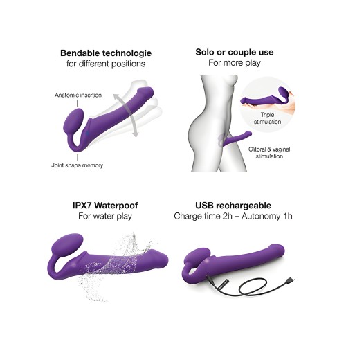 Strap On Me Vibrador Flexible Sin Correas - Púrpura