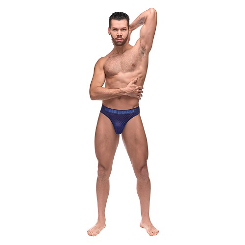 Diamond Mesh Bong Thong Blue S/M