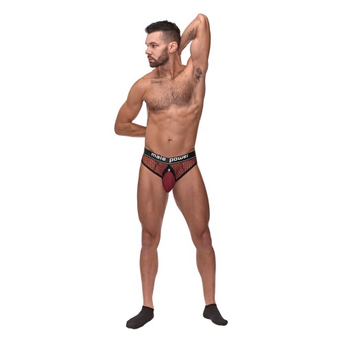 Thong con Anillo Cock Pit de Malla Rojo L/XL