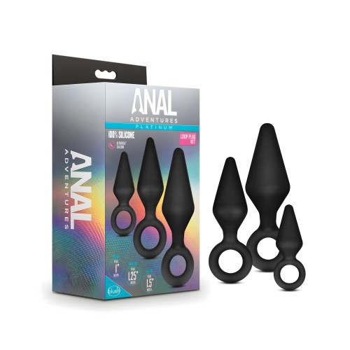 Kit de Tapones de Silicona Platinum Anal Adventures - Negro