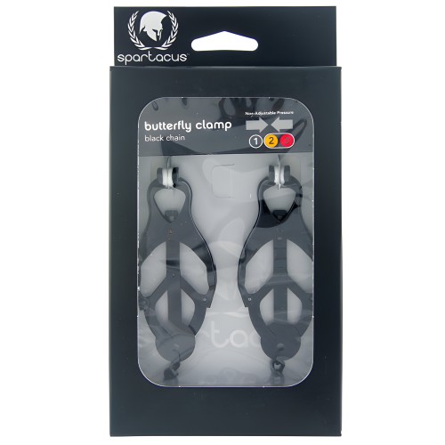 Spartacus Black Butterfly Nipple Clamps con Cadena