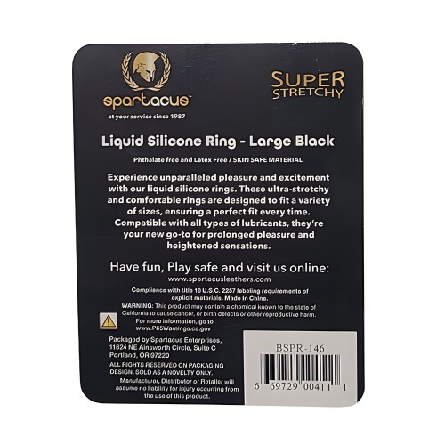 Spartacus Rubber Cock Ring Set - Black Pack of 3