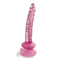 Masajeador de Cristal Soplado a Mano Icicles No. 86 con Ventosa - Rosa