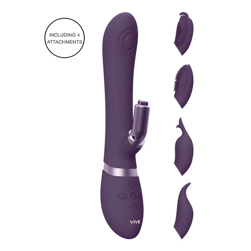 Shots Vive Etsu Pulse G-Spot Rabbit w/Interchangeable Clitoral Attachments - Purple