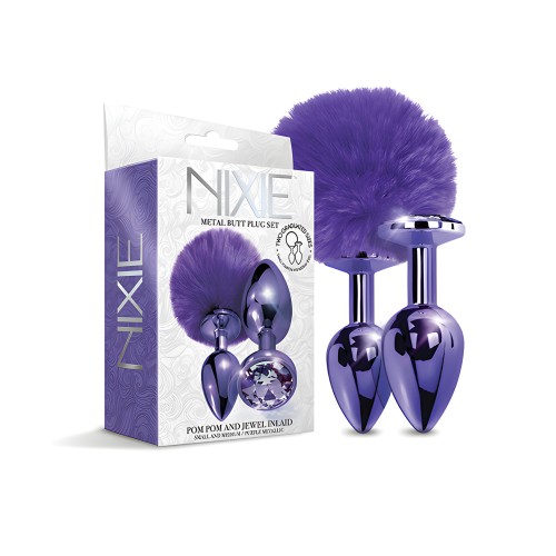 Nixie Metal Butt Plug Set - Purple Metallic