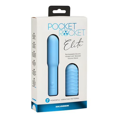Pocket Rocket Elite Rechargeable w/Removable Sleeve - Sky Blue