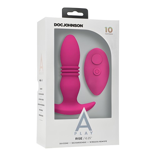 A Play Rise Rechargeable Silicone Anal Plug w/Remote - Pink