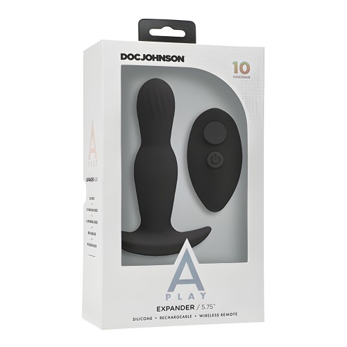 A Play Expander Rechargeable Silicone Anal Plug w/Remote - Black